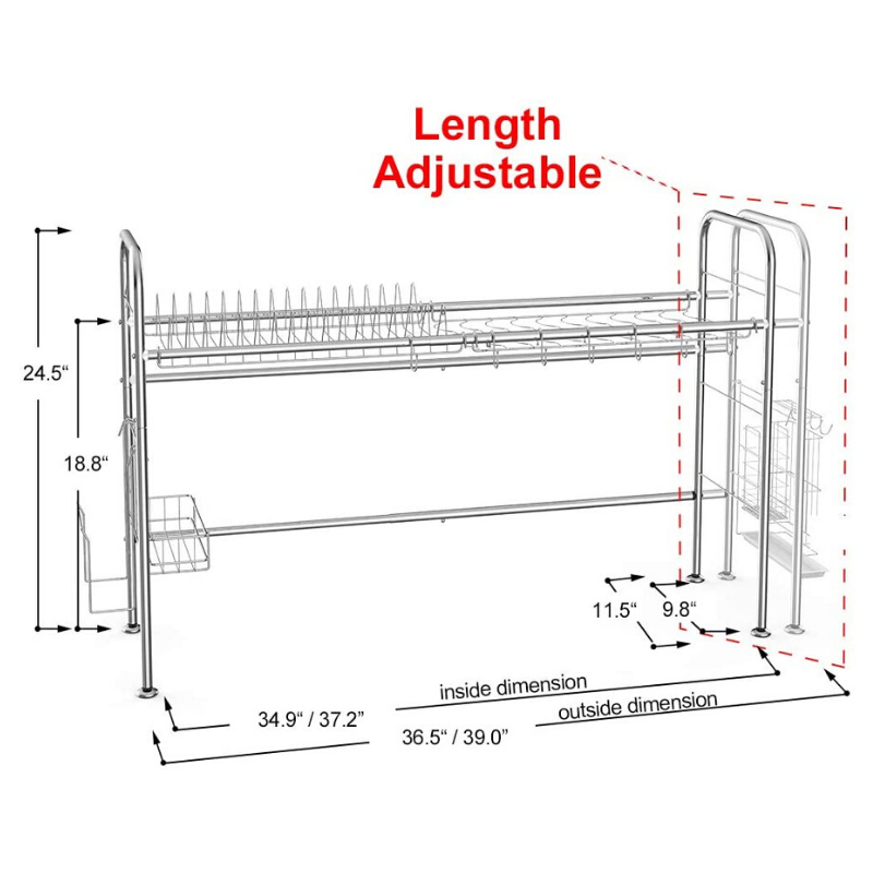 Premium Stainless Steel Over The Sink Dish Drying Rack